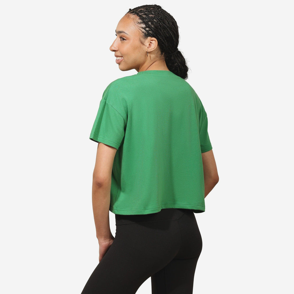 Philadelphia Eagles Womens Kelly Green Rhinestone Logo Crop Top FOCO