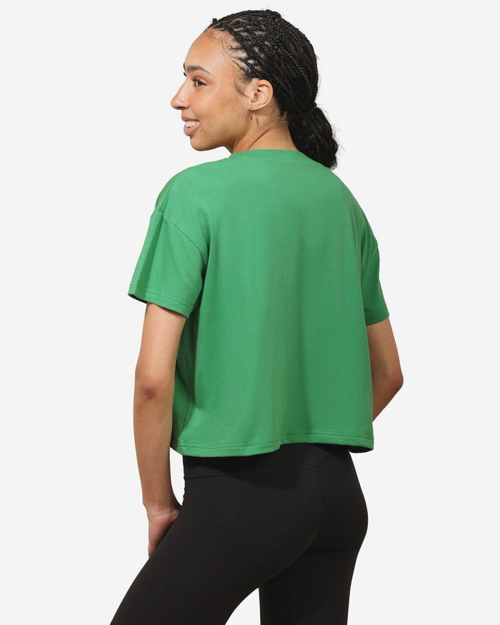 Philadelphia Eagles Womens Kelly Green Rhinestone Logo Crop Top FOCO S - FOCO.com