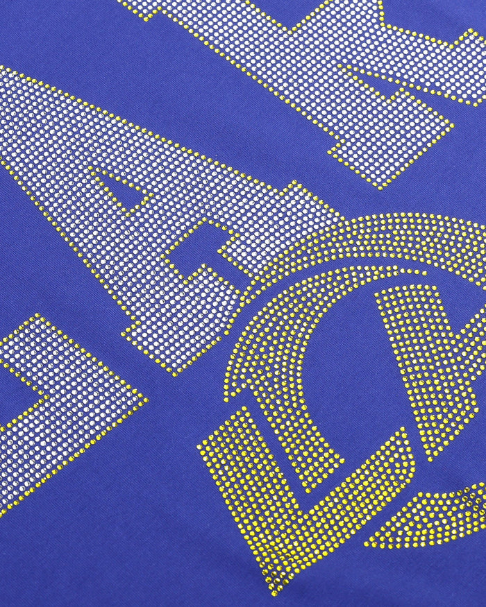 Los Angeles Rams Womens Rhinestone Logo Crop Top FOCO S - FOCO.com