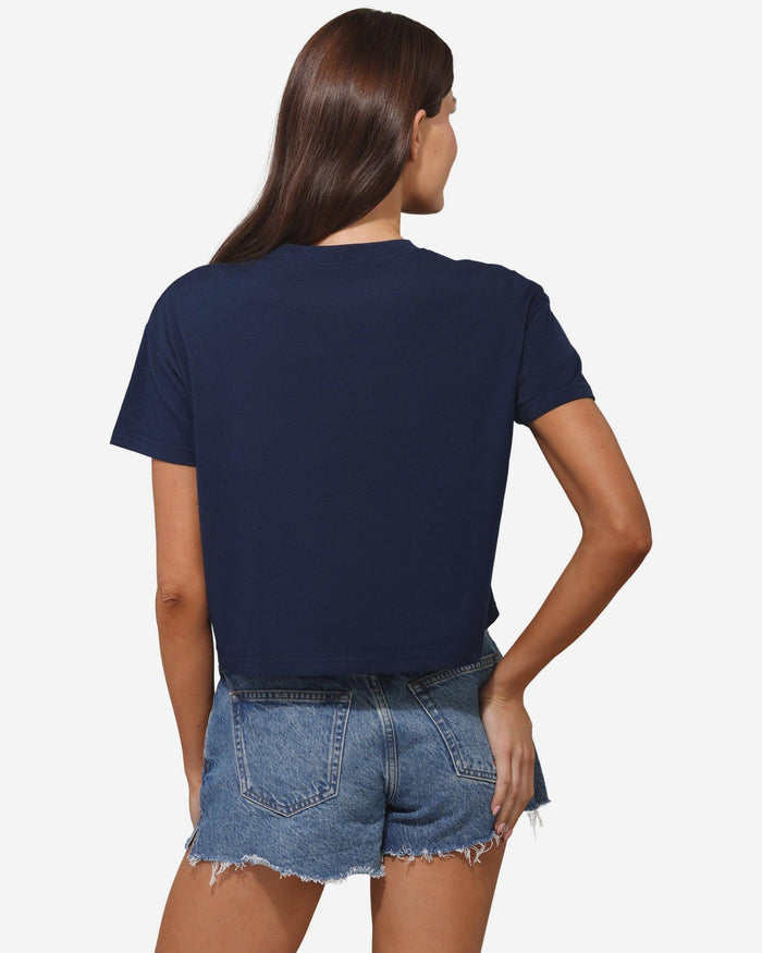 Seattle Seahawks Womens Rhinestone Logo Crop Top FOCO S - FOCO.com