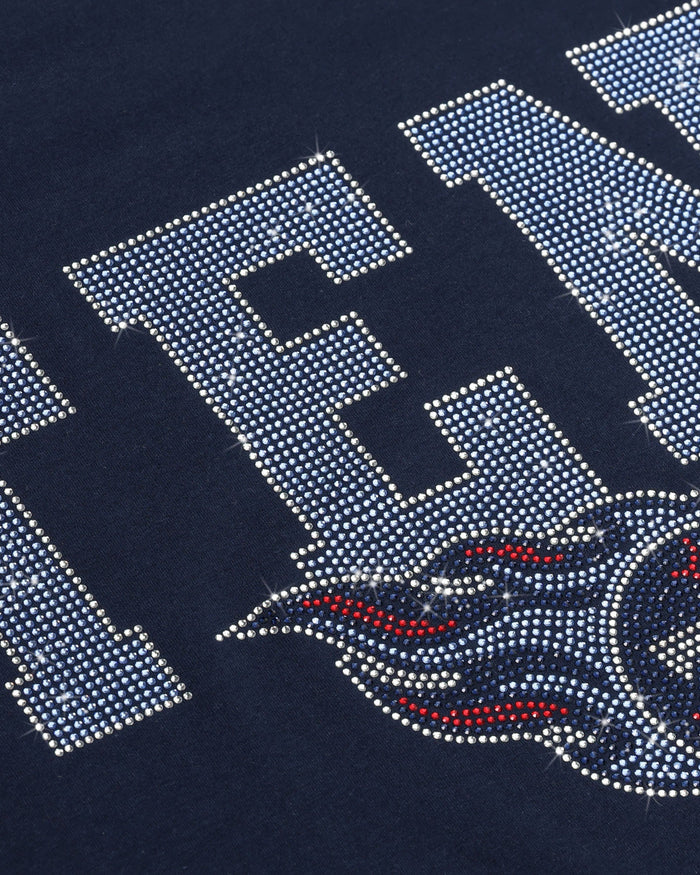 Tennessee Titans Womens Rhinestone Logo Crop Top FOCO S - FOCO.com