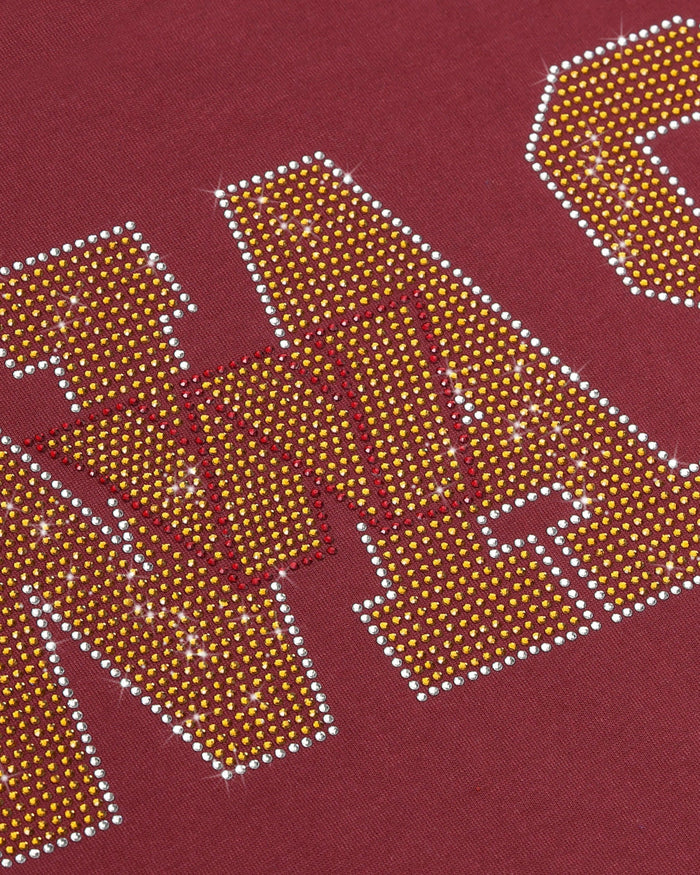 Washington Commanders Womens Rhinestone Logo Crop Top FOCO S - FOCO.com