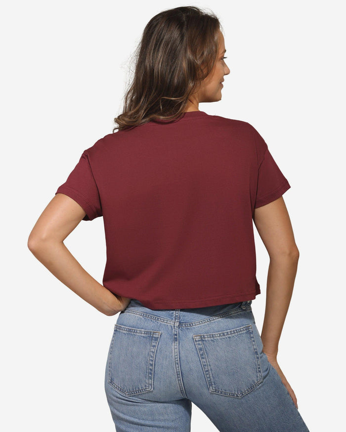 Washington Commanders Womens Rhinestone Logo Crop Top FOCO S - FOCO.com