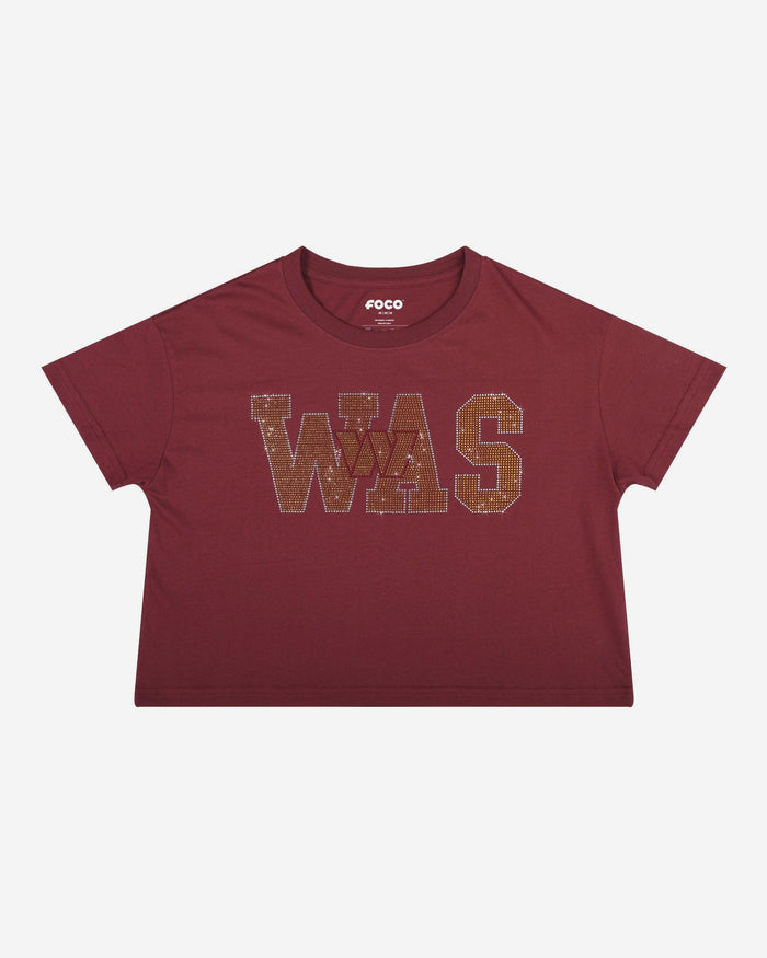 Washington Commanders Womens Rhinestone Logo Crop Top FOCO S - FOCO.com