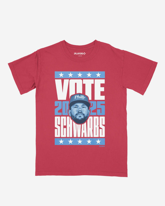 Kyle Schwarber 2025 Vote Heavyweight T-Shirt FOCO Maroon S - FOCO.com