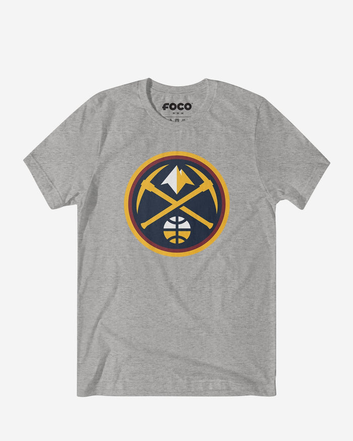 Denver Nuggets Primary Logo T-Shirt FOCO Athletic Heather S - FOCO.com