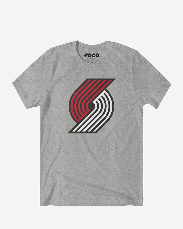 Portland Trail Blazers Primary Logo T-Shirt FOCO Athletic Heather S - FOCO.com
