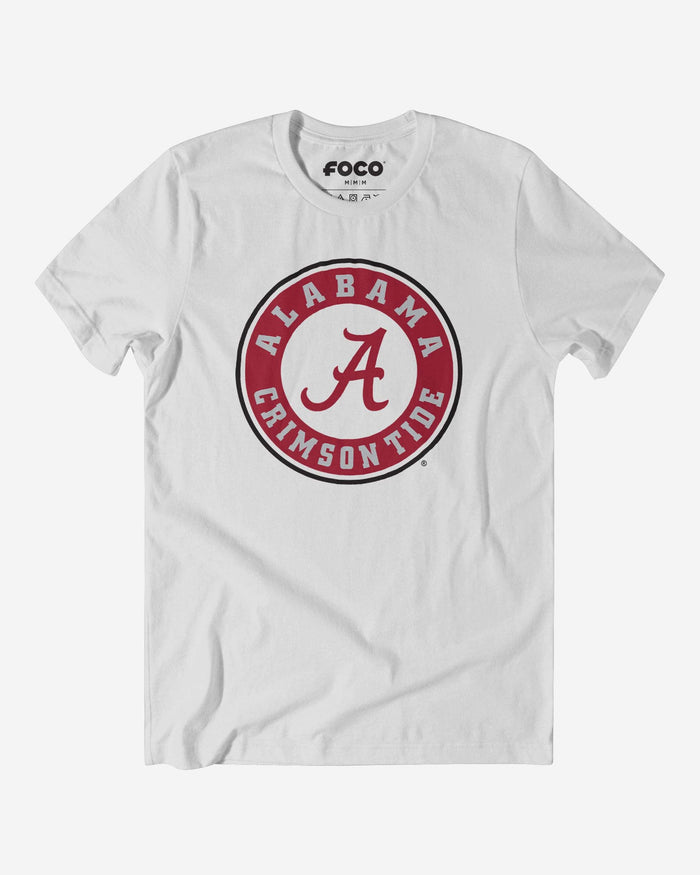 Alabama Crimson Tide Primary Logo T-Shirt FOCO White S - FOCO.com