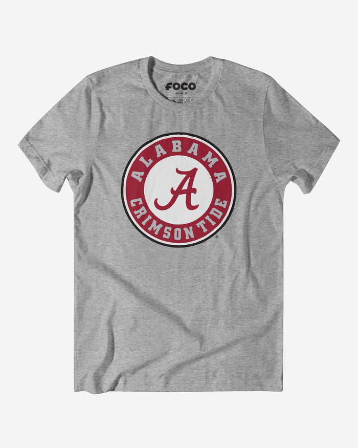 Alabama Crimson Tide Primary Logo T-Shirt FOCO Athletic Heather S - FOCO.com