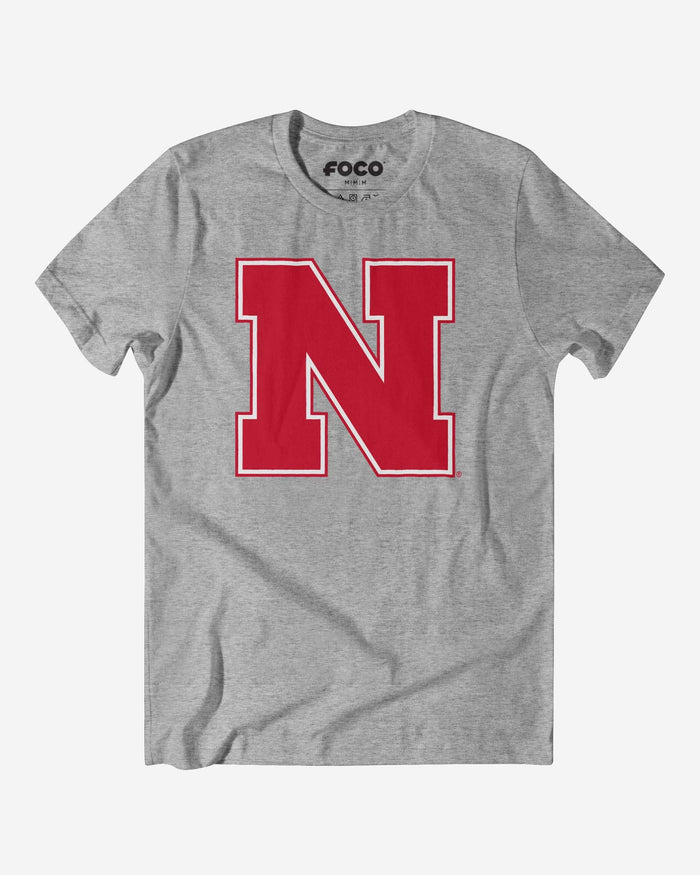 Nebraska Cornhuskers Primary Logo T-Shirt FOCO Athletic Heather S - FOCO.com