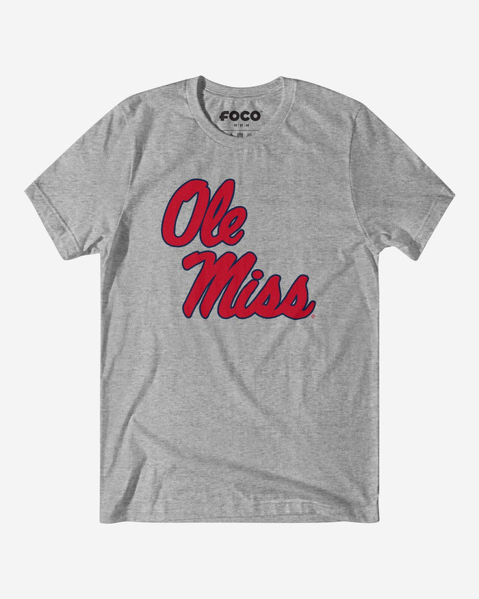Ole Miss Rebels Primary Logo T-Shirt FOCO Athletic Heather S - FOCO.com