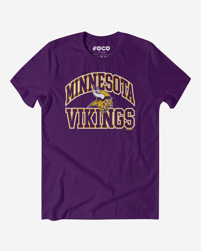Minnesota Vikings Arched Wordmark T-Shirt FOCO Team Purple S - FOCO.com