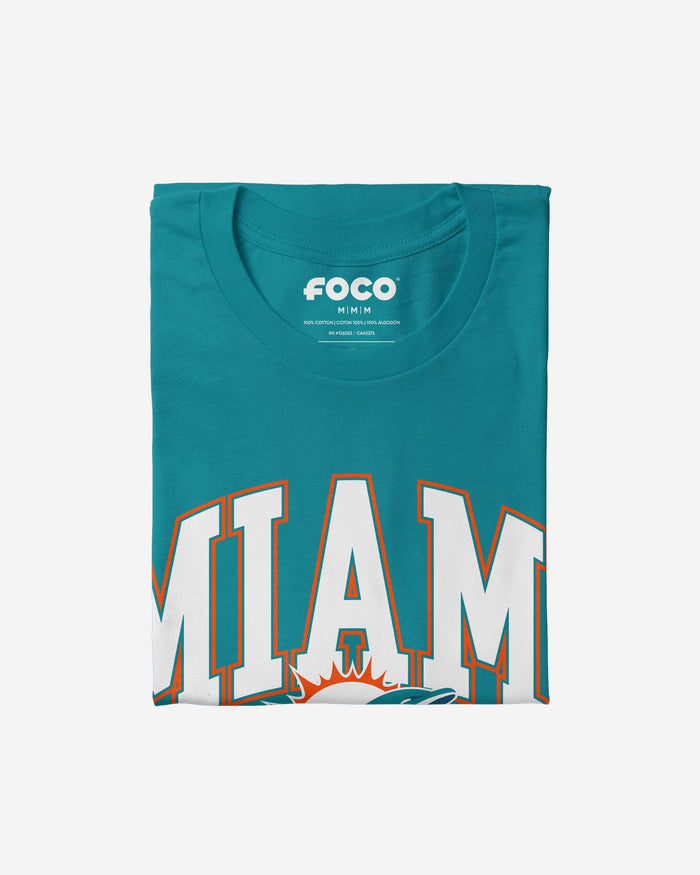 Miami Dolphins Arched Wordmark T-Shirt FOCO - FOCO.com