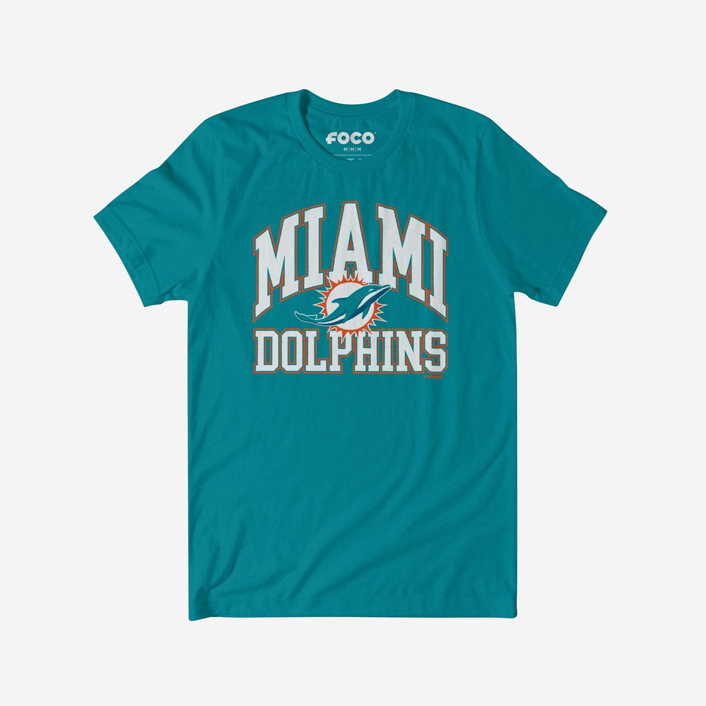Miami Dolphins Arched Wordmark T-Shirt FOCO S - FOCO.com