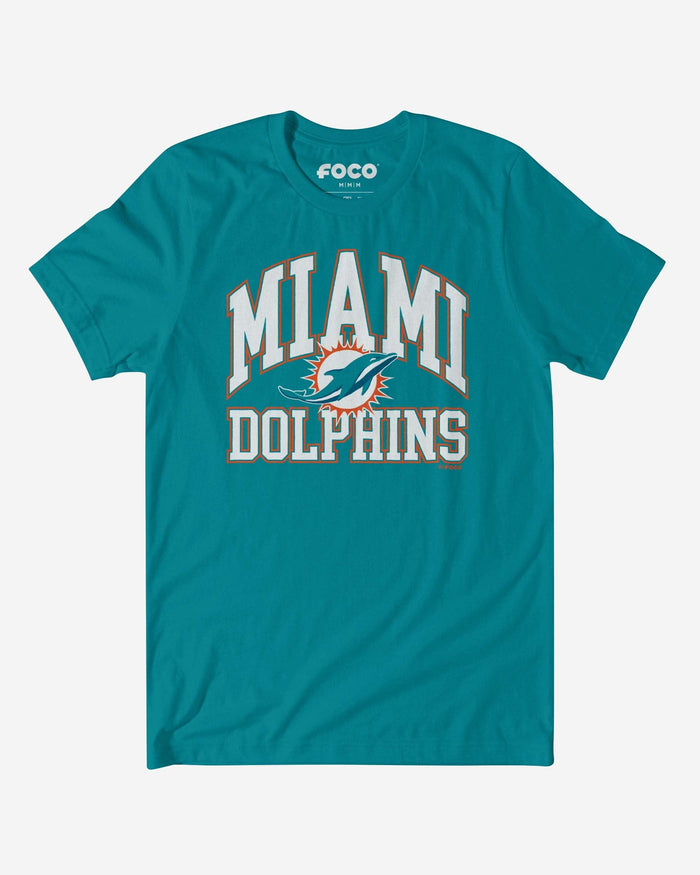 Miami Dolphins Arched Wordmark T-Shirt FOCO S - FOCO.com