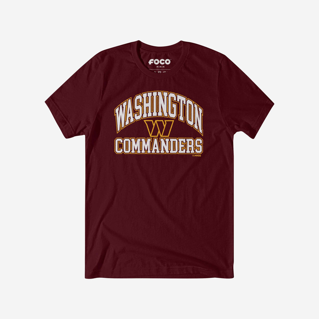 Washington Commanders Arched Wordmark T-Shirt FOCO Maroon S - FOCO.com