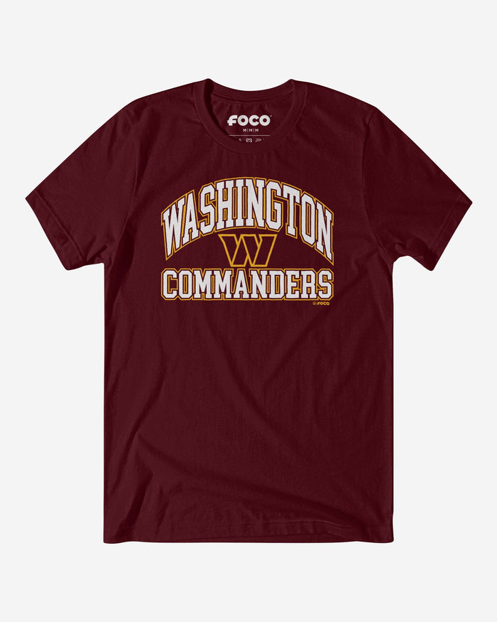 Washington Commanders Arched Wordmark T-Shirt FOCO Maroon S - FOCO.com