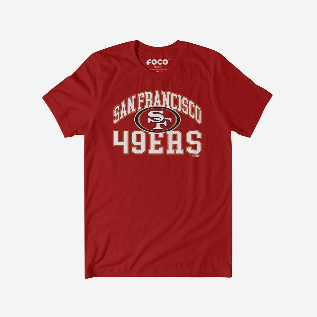 San Francisco 49ers Arched Wordmark T-Shirt FOCO Canvas Red S - FOCO.com