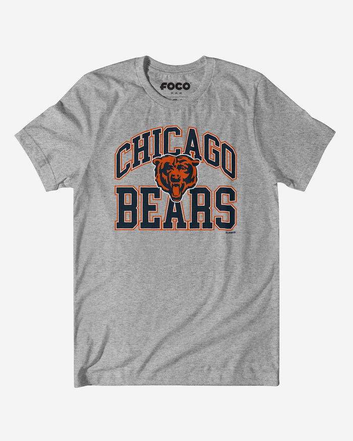 Chicago Bears Arched Wordmark T-Shirt FOCO Athletic Heather S - FOCO.com