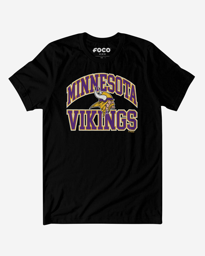 Minnesota Vikings Arched Wordmark T-Shirt FOCO Black S - FOCO.com