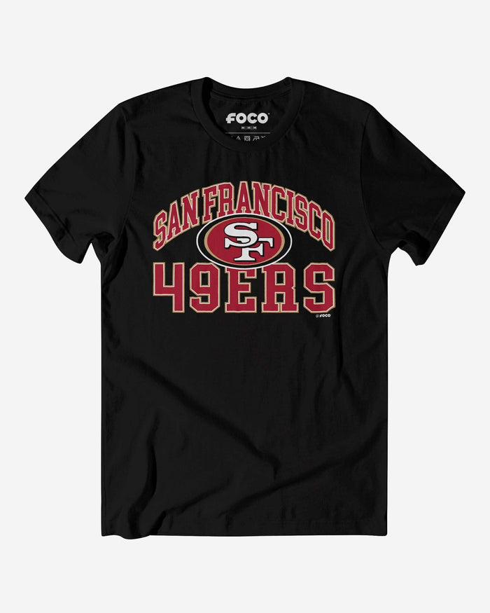 San Francisco 49ers Arched Wordmark T-Shirt FOCO Black S - FOCO.com