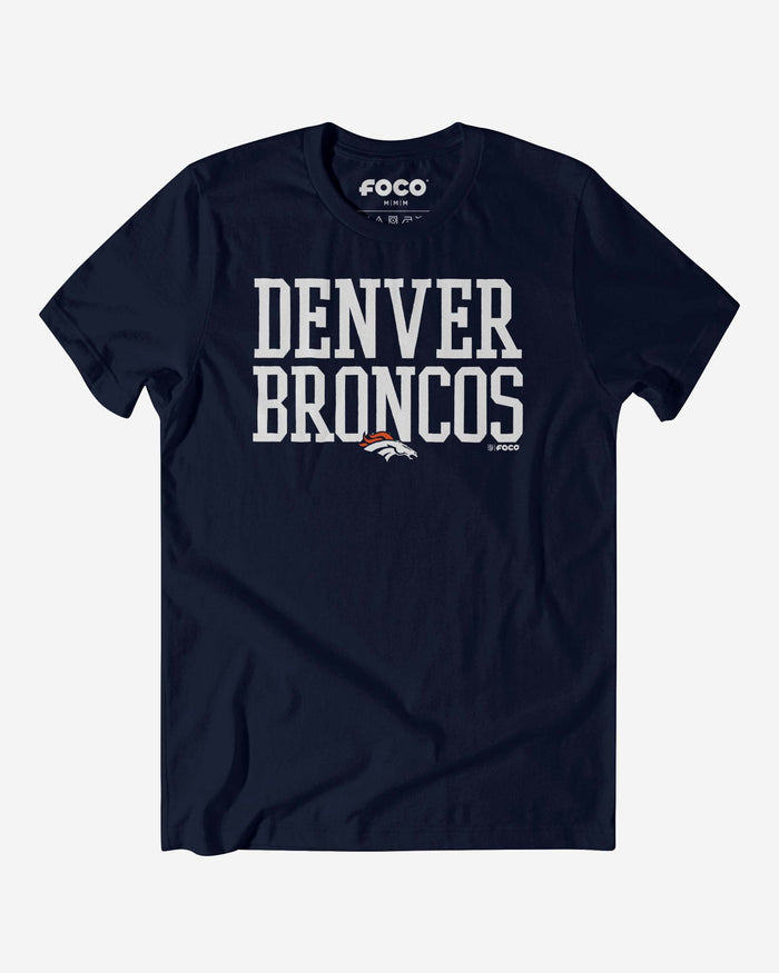Denver Broncos Bold Wordmark T-Shirt FOCO Navy S - FOCO.com