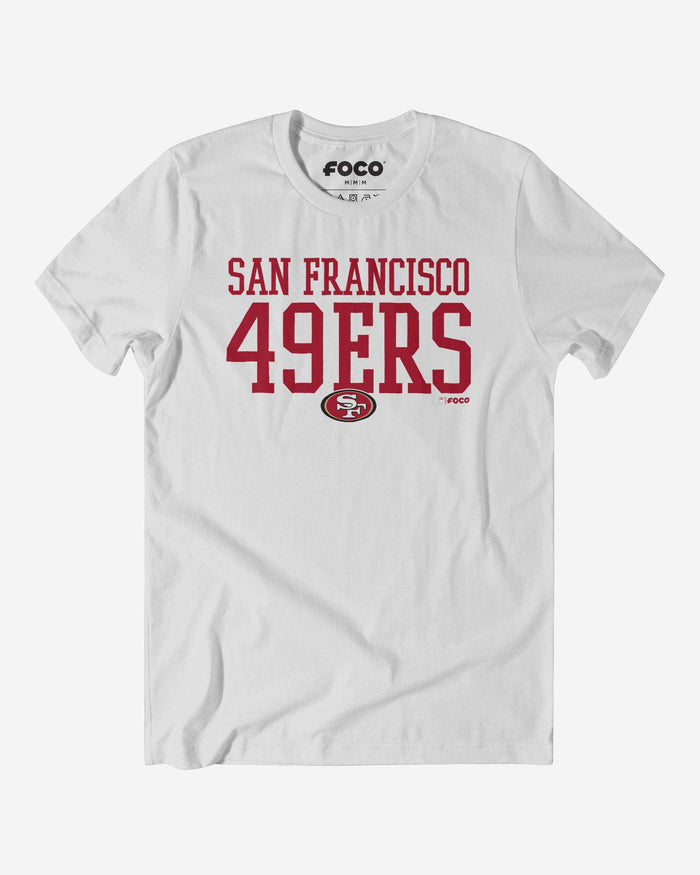 San Francisco 49ers Bold Wordmark T-Shirt FOCO White S - FOCO.com