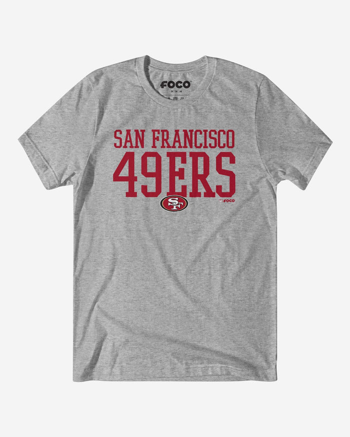San Francisco 49ers Bold Wordmark T-Shirt FOCO Athletic Heather S - FOCO.com