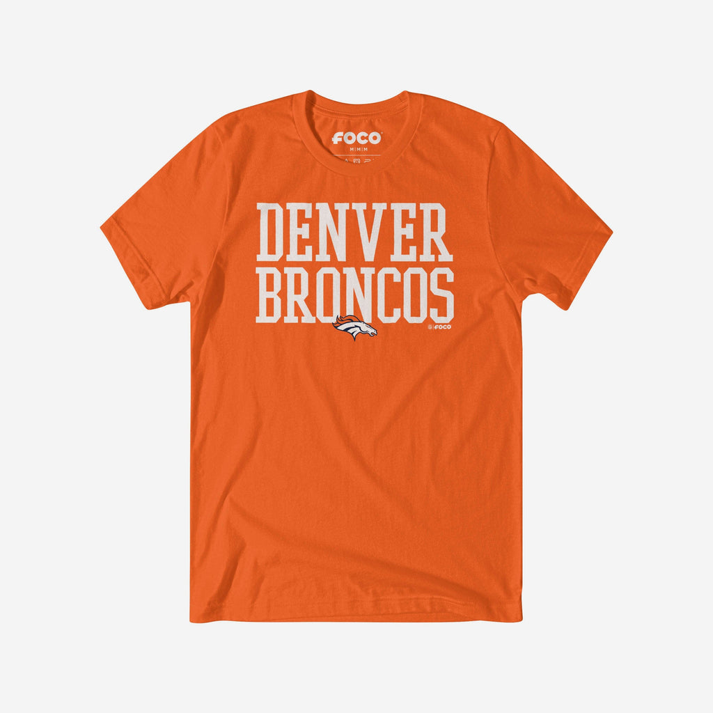 Denver Broncos Bold Wordmark T-Shirt FOCO Orange S - FOCO.com