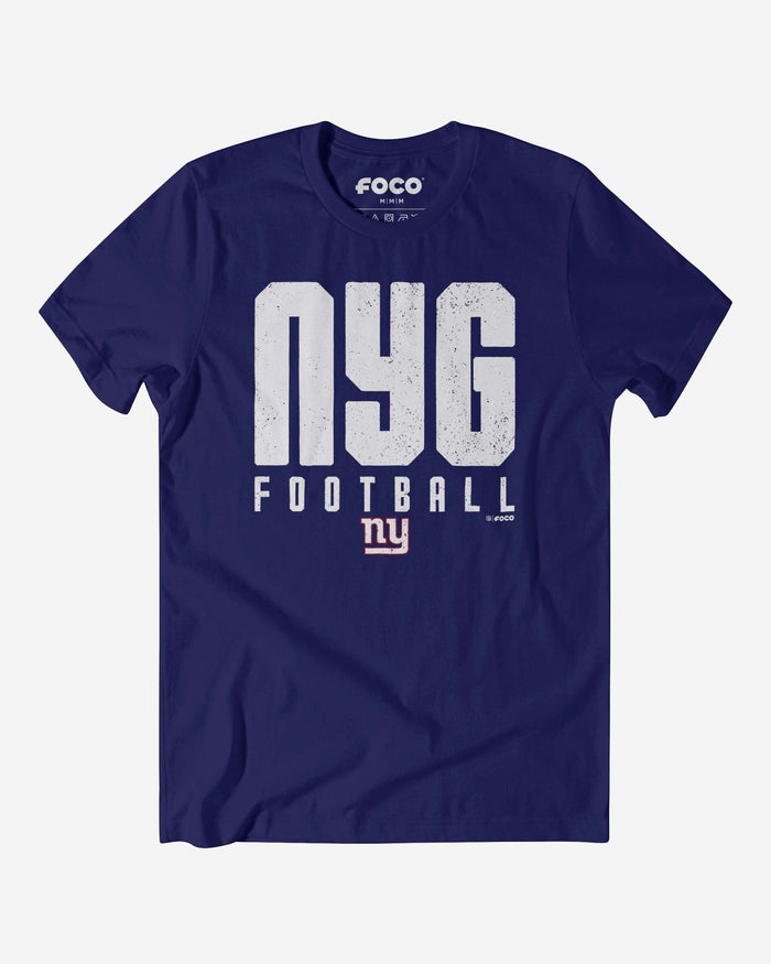 New York Giants City Initial Wordmark T-Shirt FOCO S - FOCO.com