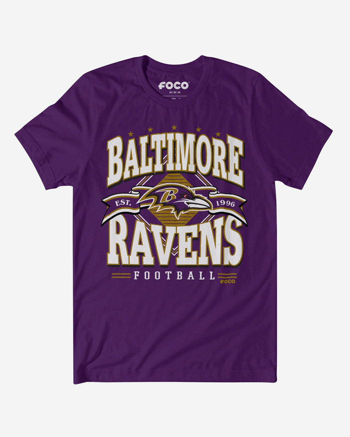 Baltimore Ravens Established Banner T-Shirt FOCO Team Purple S - FOCO.com