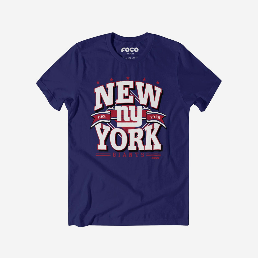 New York Giants Established Banner T-Shirt FOCO Team Navy S - FOCO.com