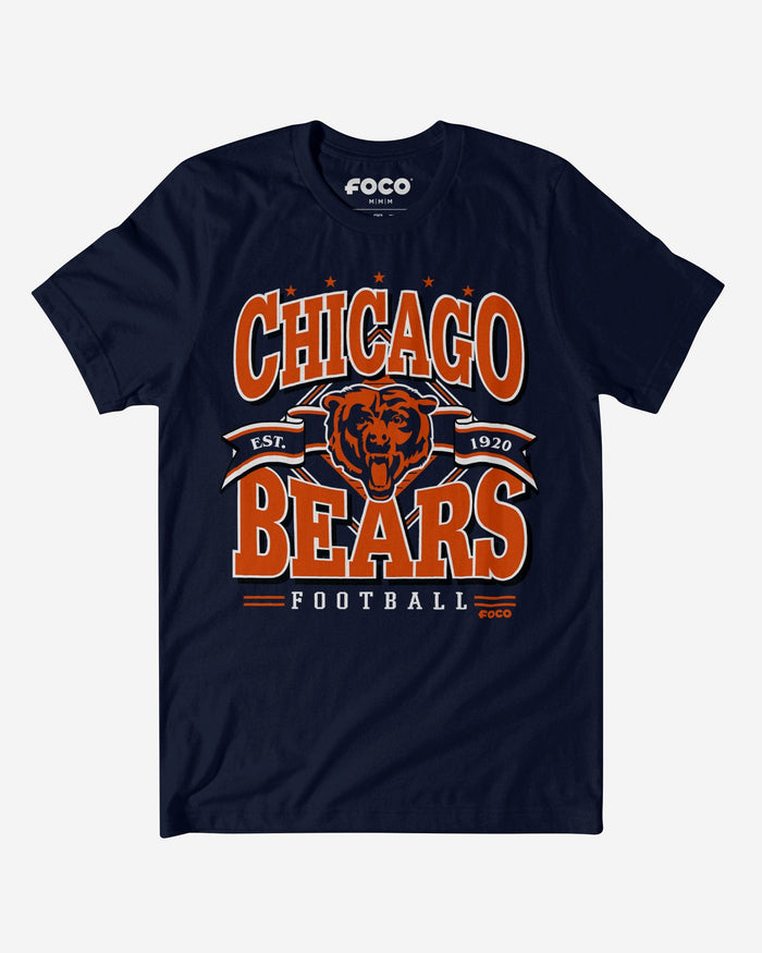 Chicago Bears Established Banner T-Shirt FOCO Navy S - FOCO.com