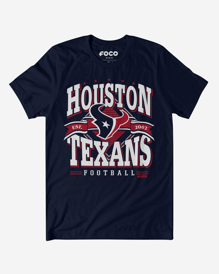 Houston Texans Established Banner T-Shirt FOCO Navy S - FOCO.com