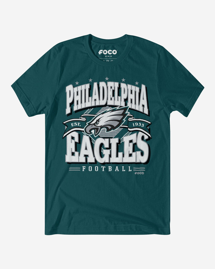 Philadelphia Eagles Established Banner T-Shirt FOCO Midnight Green S - FOCO.com