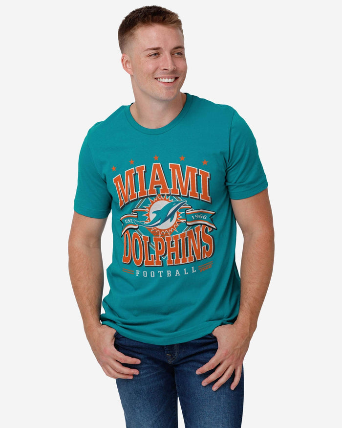 Miami Dolphins Established Banner T-Shirt FOCO - FOCO.com