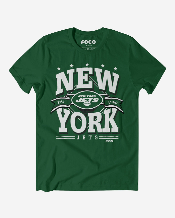 New York Jets Established Banner T-Shirt FOCO Evergreen S - FOCO.com