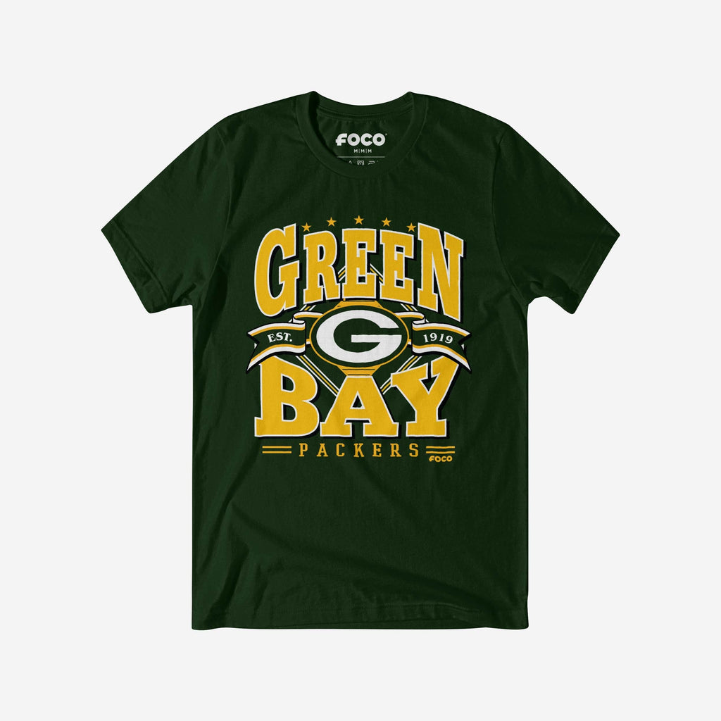 Green Bay Packers Established Banner T-Shirt FOCO Forest S - FOCO.com