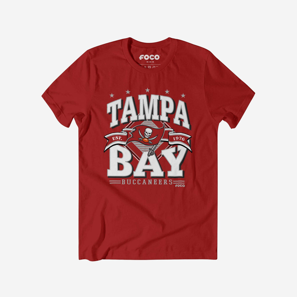 Tampa Bay Buccaneers Established Banner T-Shirt FOCO Canvas Red S - FOCO.com