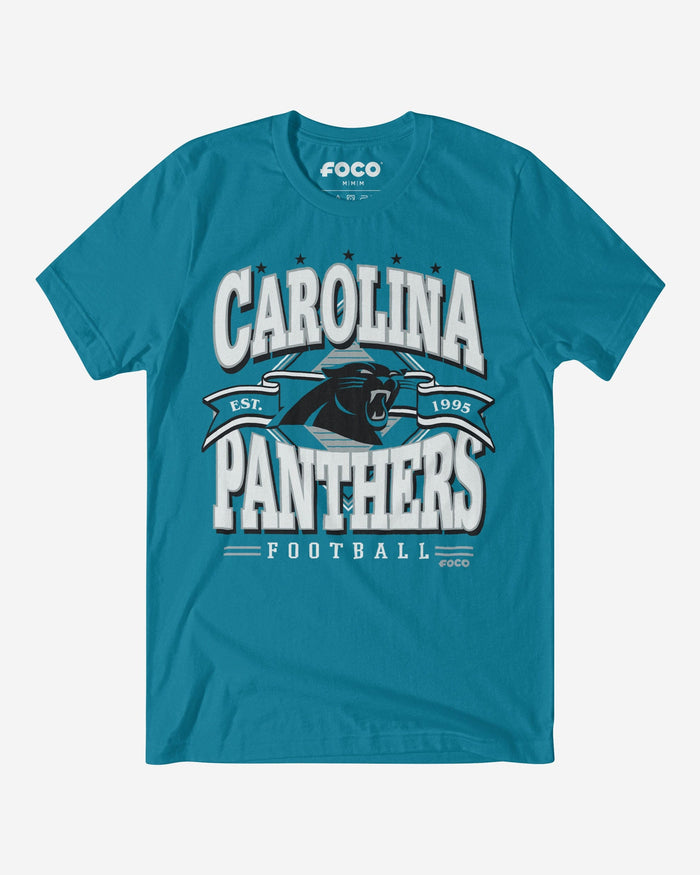 Carolina Panthers Established Banner T-Shirt FOCO Aqua S - FOCO.com