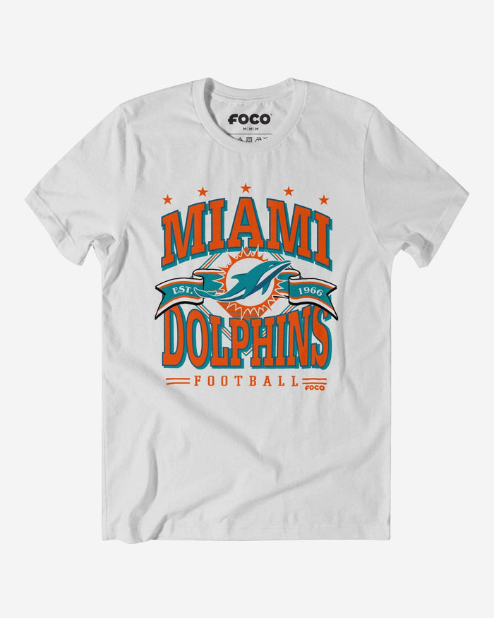 Miami Dolphins Established Banner T-Shirt FOCO White S - FOCO.com