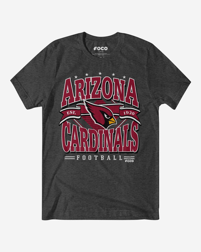 Arizona Cardinals Established Banner T-Shirt FOCO Dark Grey Heather S - FOCO.com