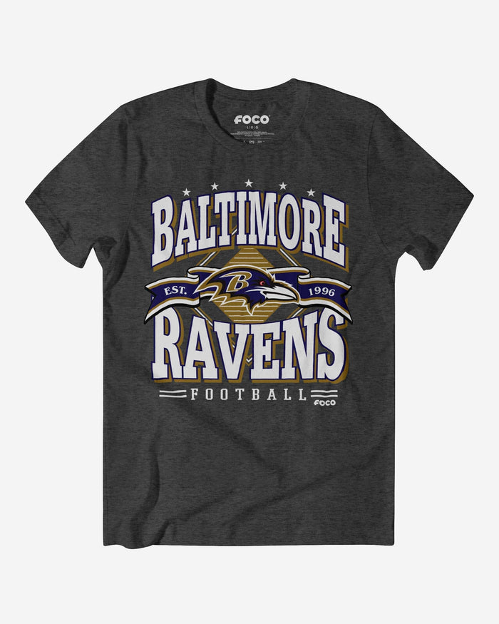 Baltimore Ravens Established Banner T-Shirt FOCO Dark Grey Heather S - FOCO.com