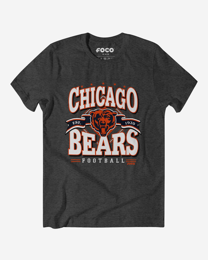 Chicago Bears Established Banner T-Shirt FOCO Dark Grey Heather S - FOCO.com