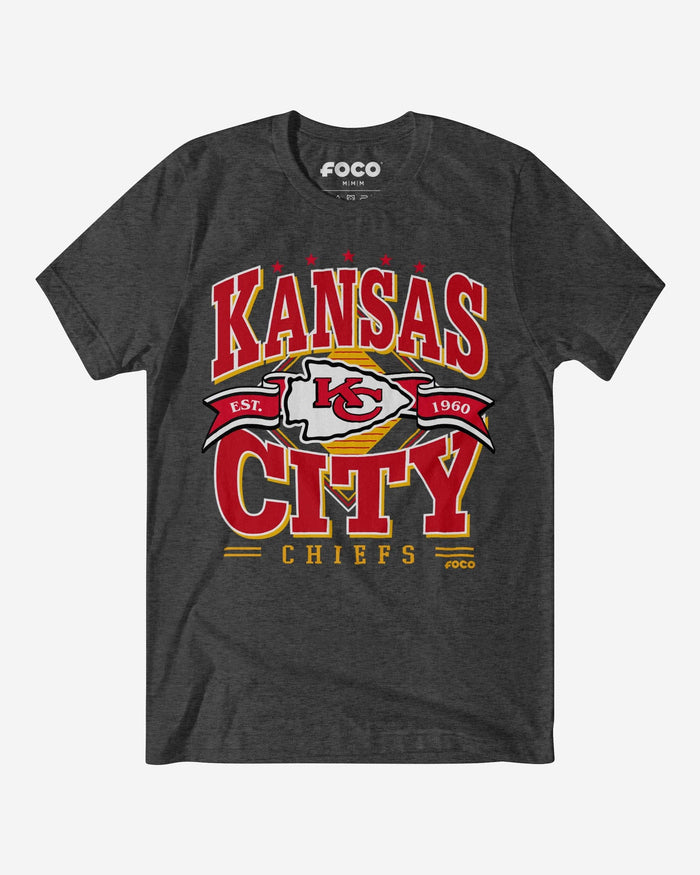 Kansas City Chiefs Established Banner T-Shirt FOCO Dark Grey Heather S - FOCO.com