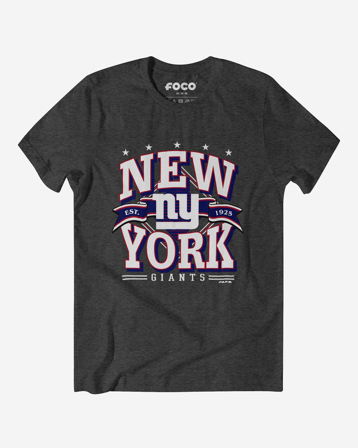 New York Giants Established Banner T-Shirt FOCO Dark Grey Heather S - FOCO.com