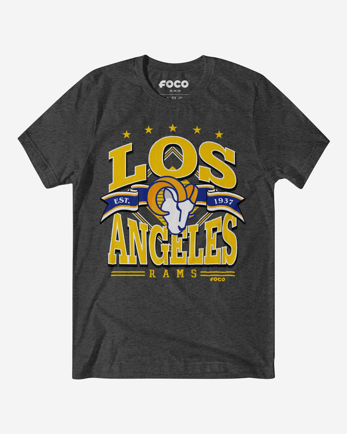 Los Angeles Rams Established Banner T-Shirt FOCO Dark Grey Heather S - FOCO.com