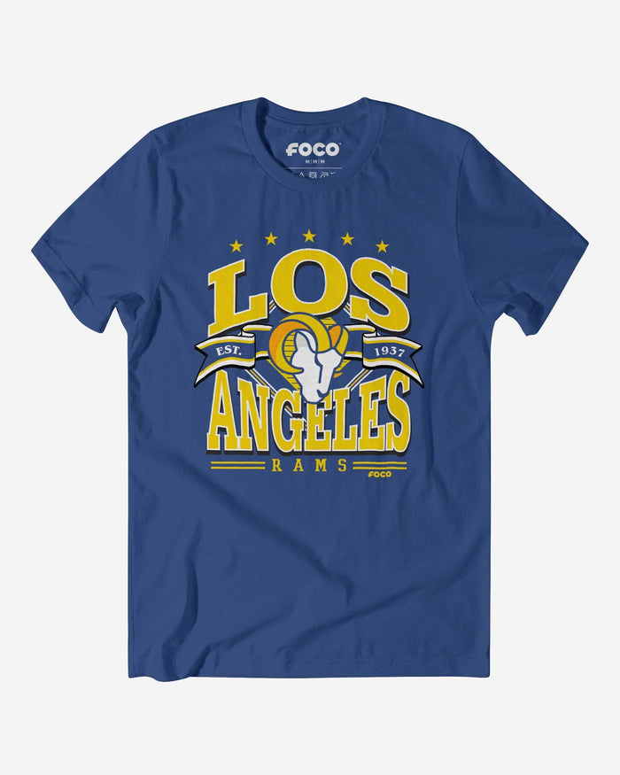 Los Angeles Rams Established Banner T-Shirt FOCO True Royal S - FOCO.com