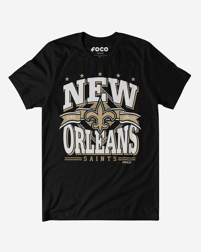 New Orleans Saints Established Banner T-Shirt FOCO Black S - FOCO.com