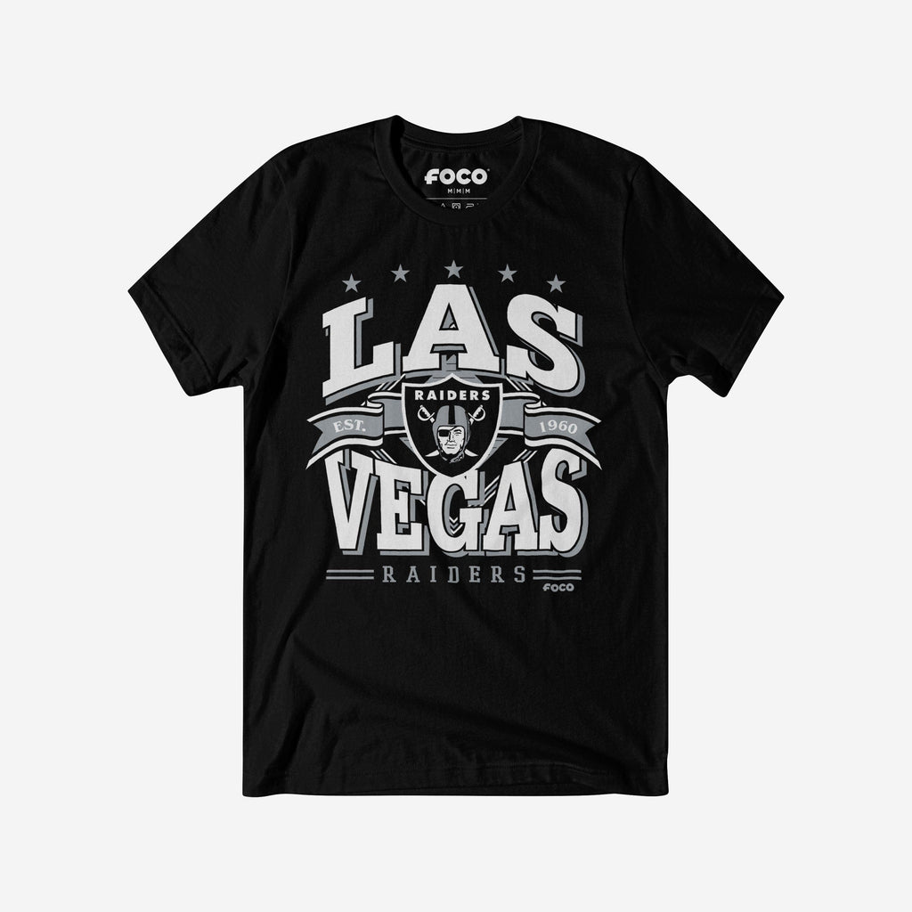 Las Vegas Raiders Established Banner T-Shirt FOCO Black S - FOCO.com